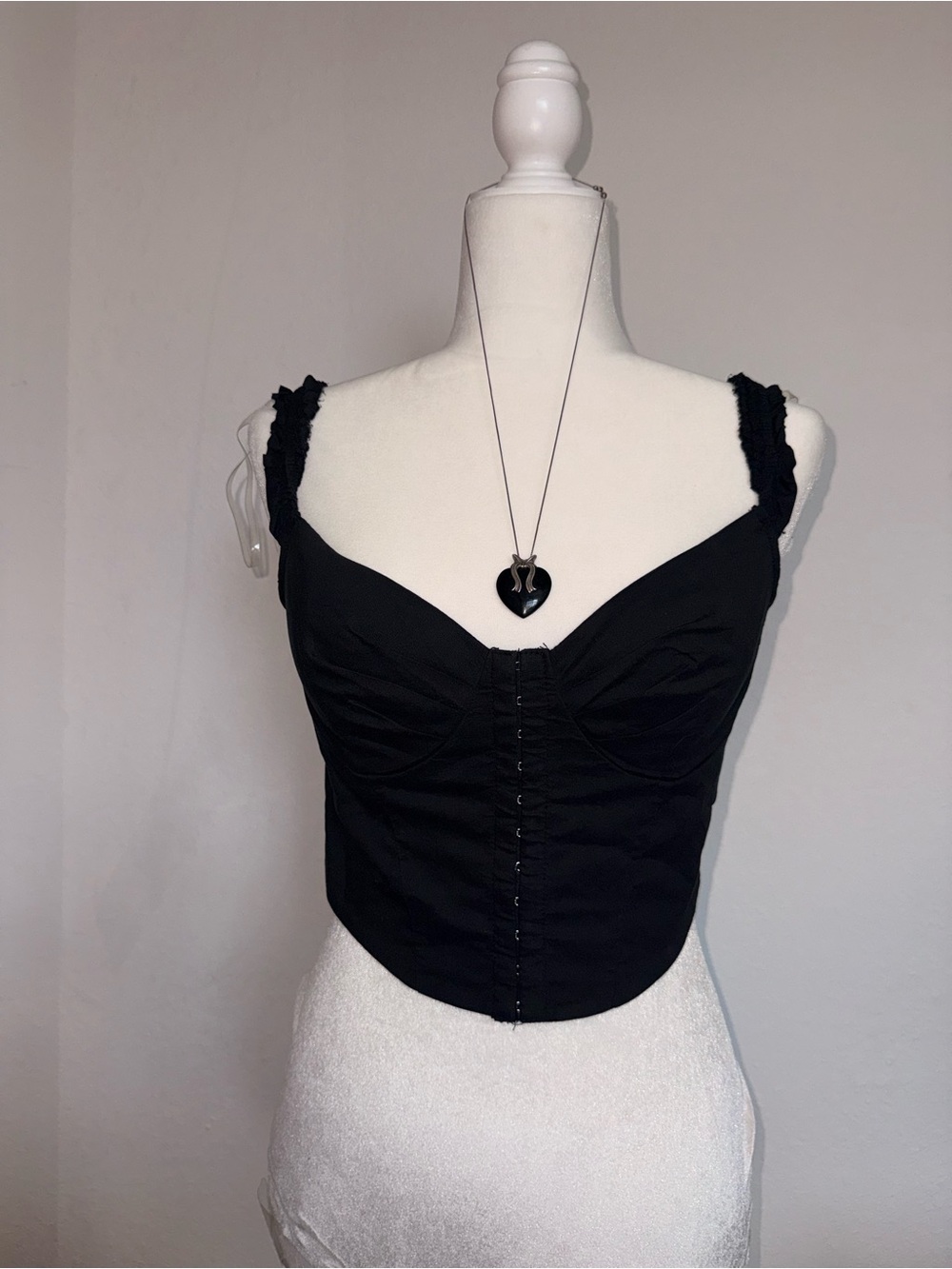 151. Black Corset-Style Tank Top - Women
